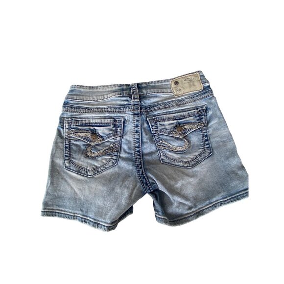 Silver Jeans Co. Tuesday Mid Shorts Women's 27 Denim Jeans Shorts Light Wash - Picture 12 of 12